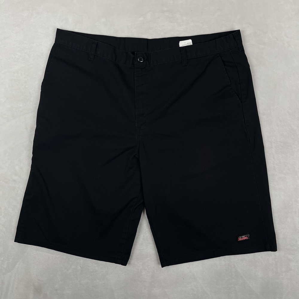 Dickies Shorts Mens 42 Black Work Chino 12 Inseam Flat Front Workwear Casual